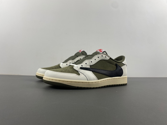 travis scott x air jordan 1 low og medium olive dm7866-200