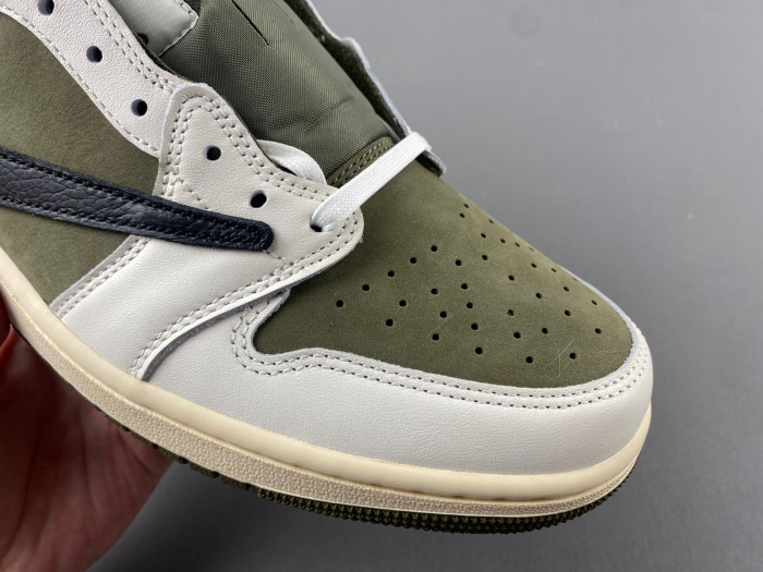 travis scott x air jordan 1 low og medium olive dm7866-200