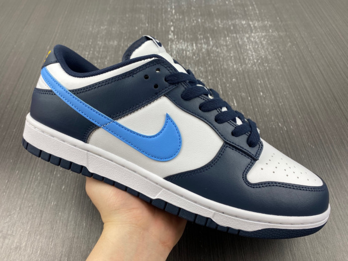 nike dunk low white navy university blue fn7800-400