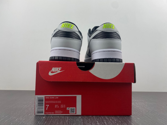 nike dunk low "grey/black/volt" fd9756-001