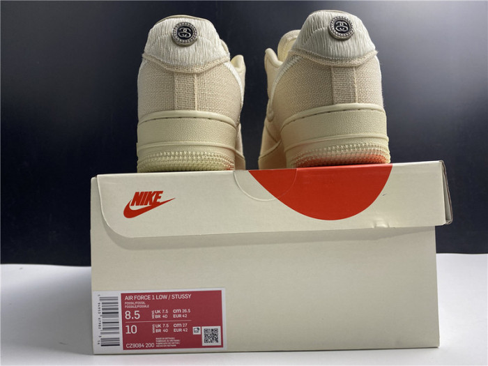 stussy nike air force 1 fossil cz9084-200