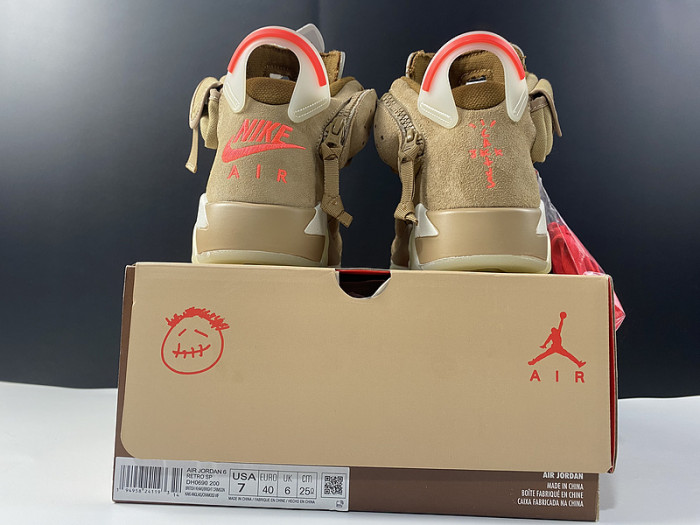 travis scott air jordan 6 british khaki dh0690-200