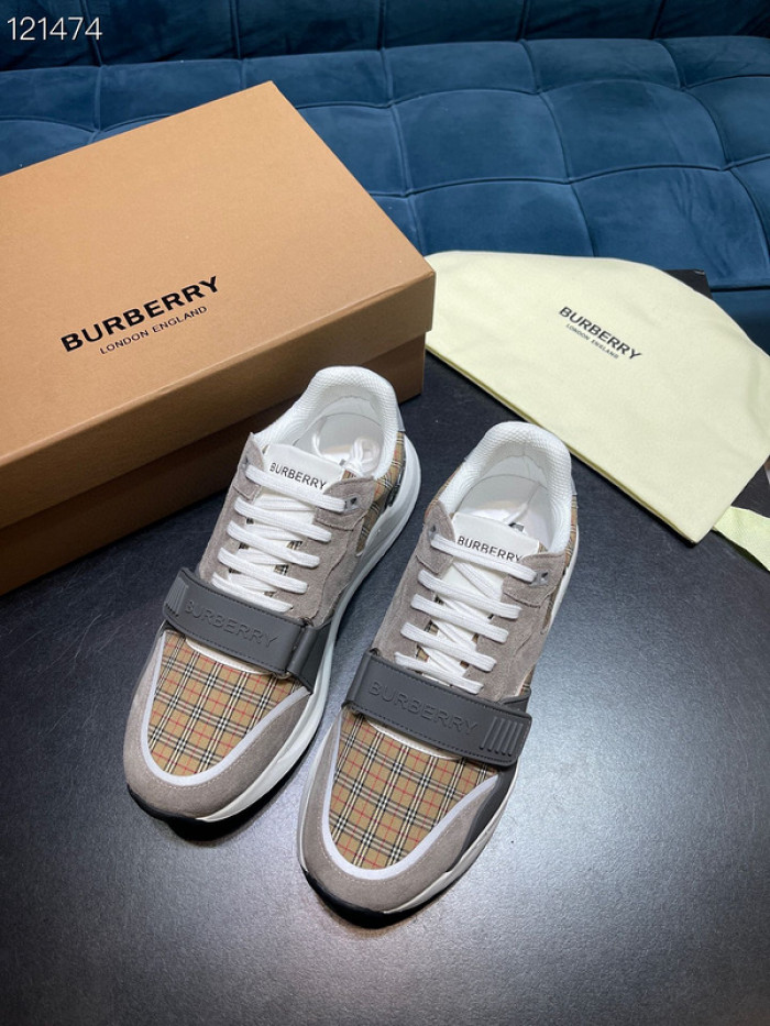 Bur*berry Vintage Check, Leather and Mesh Sneakers