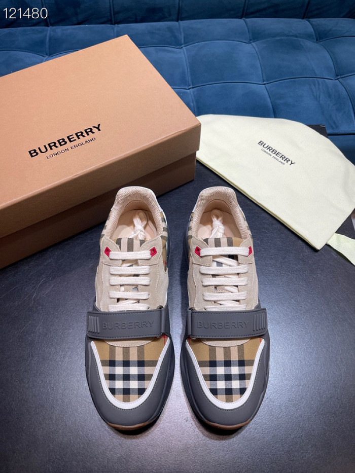 Bur*berry Vintage Check, Leather and Mesh Sneakers