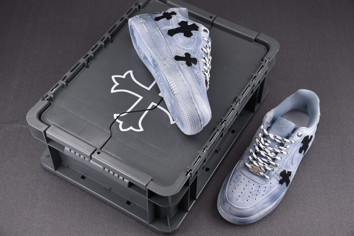 Ch*0me He**ts x nike air force 1 low 07 blue/black/white cw2288-111