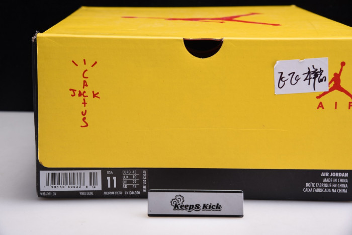 travis scott x air jordan 6 wheat yellow cn1084-300